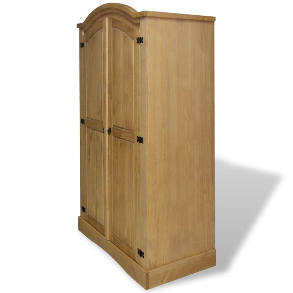 Kepooman Modern Pinewood Closet Wardrobe with 2 Door for Bedroom, 39.8" x 20.5" x 66.9", Brown Kepooman Modern Pinewood Closet Wardrobe with 2 Door for Bedroom, 39.8" x 20.5" x 66.9", Brown