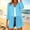 Blue, variant on Womens 3/4 Sleeve Open Front Cardigan Sheer Kimono Swimsuit Coverups Duster Casual Chiffon Long Blouses Beach Coats, 2026 New Limited-time Off
