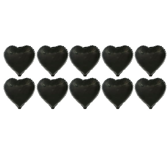 10 Pcs Ballons Cœur en Aluminium Remplis d'Hélium Ou d'Air en Forme de Cœur Fournitures de Décoration pour Fille Femme Anniversaire Mariage Fête Nuptiale [Noir]
