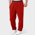 thumbnail image 2 of Nestiefly Mens Sweatpants Open Bottom Athletic Baggy Straight Leg Pants Casual Drawstring Waist Joggers with Pockets Red L, 2 of 7