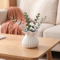 thumbnail image 3 of Unique Bargains Ceramic Cube Ribbed Textured Flower Vase Bright White 4.7" x 4.7" x 4.7", 3 of 6