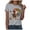 Grey, variant on Tops for Women Casual Round Neck Rooster Funny Chicken Art Short Sleeve Loose Fit Summer Tee Shirts