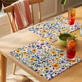 thumbnail image 4 of Farmhouse Wildflowers Placemats Set of 4 Watercolor Colorful Flowers Floral Place Mats Indoor Wipeable Table Mats Washable Cloth Dining Table Placemats for Kitchen Holiday Party Home Decor 13x19 Inch, 4 of 9