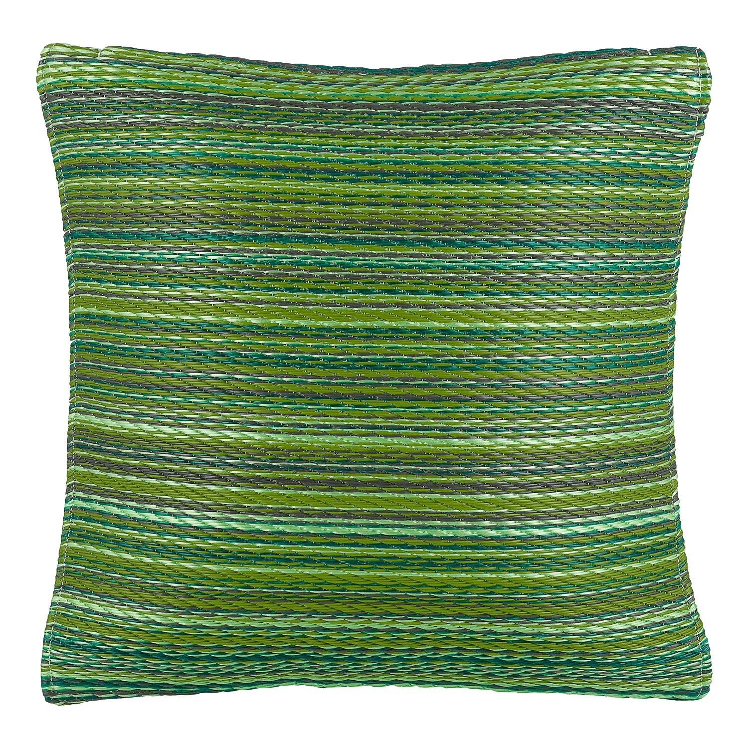 Fab Habitat Outdoor Premium Recycled Plastic Pillow - Waterproof, Fade Resistant - Striped - Patio, Porch, Deck, Balcony - Cancun - Green - 16.5" x 16.5"