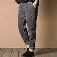 thumbnail image 2 of MSJUHEG Women'S Pants Pants For Women Women Plus Size Elastic Waist Corduroy Pocket Harem Pants Long Pants Corduroy Pants For Women Gray 2Xl, 2 of 9