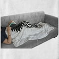 thumbnail image 6 of Tropical Soft Flannel Fleece Throw Blanket, Slogan on a Exotic Pineapple Indigenous Hawaiian Fruit Pattern, Cozy Plush for Indoor and Outdoor Use, 70" x 90", Black and White, by Ambesonne, 6 of 6