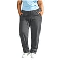 thumbnail image 2 of Mifsaly Plus Size Hiking Pants Women Lightweight Quick Dry Workout Lounge Joggers with Pockets Comfortable Loose Fit Outdoor Running Athletic Bottoms Dark Gray,XXXL, 2 of 7