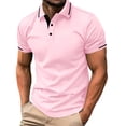 thumbnail image 2 of WIZUTIZ Men's Button-Down Shirt Solid Color Short Sleeve Turndown Collar Everyday Shirt Moisture Wicking Breathable Lightweight Summer Sports Top, 2 of 5