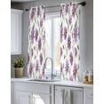 thumbnail image 5 of Purple Spring Floral Sheer Curtains 45 Inch Length 2 Panels Set for Living Room/Bedroom, Summer Botanical Bee Floral Daisy Kitchen Curtains Grommet Semi-Sheer Curtains Window Treatments 42"x45"x2, 5 of 7