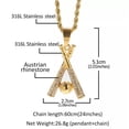 thumbnail image 2 of HOOUN Men's Amulet 14k Gold Plated Rhinestone Baseball Necklace Pendant Jewelry, 2 of 9