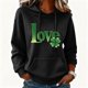 thumbnail image 1 of Xuyuer Womens St. Patrick's Day Clover Print Hoodie Casual Long Sleeve Sweatshirt Irish Shamrock Pullover Tops Sweatshirts Clover Print Shirts Casual Irish Gift Loose Fit Tops, 1 of 6