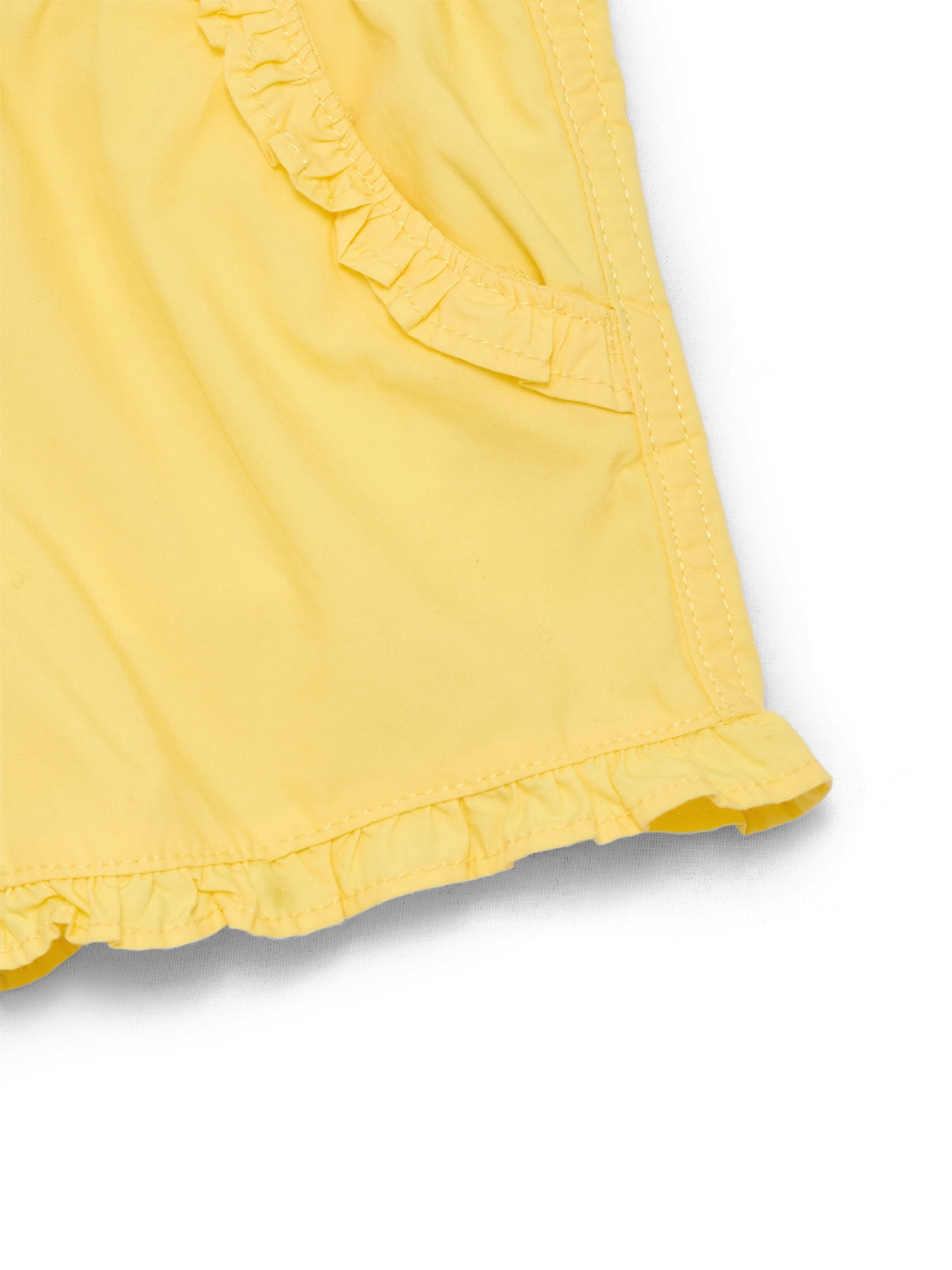 Wonder Nation Baby Girls Cotton Ruffle Pocket Shorts, Sizes 0M-24M