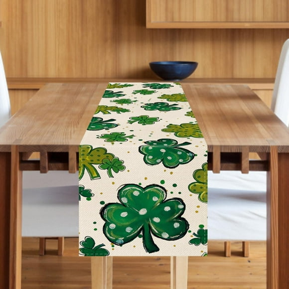 Clearance Sale!Aopfjg St Patricks Table Runner,Table Decor,St. Day Table Decor Linen Jute Fabric for Spring Festival Home Kitchen Dining Party Decoration,Home Decor,Home Decorations