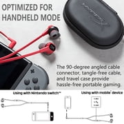 HyperX Cloud Earbuds With 3.5mm Jack, Built-in Mic Gaming Headphones with Mic for Nintendo Switch and Mobile Gaming - Red