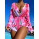 thumbnail image 5 of Bikini de un hombro para mujer, traje de baño pequeño con realce, Tanga, color blanco y negro, 2024, 5 of 5