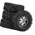 thumbnail image 1 of Fiocias 4 Pcs Pneus de Voiture RC Simulation Roues Pneus Modèle Accessoires DIY Alliage d'Aluminium PP Construction Adapté pour RC Crawler Voiture Télécommandée Jouet Remplacement Argent, 1 of 8