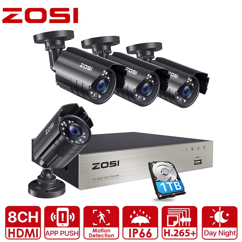 ZOSI H.265+ 1080P Security Camera System with 1TB Hard Drive,8CH 5MP