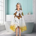 thumbnail image 6 of White Butterfly Flower Dot Pattern Hooded Bath Towel，50"x30" for Ages 3 To 12 Kids, Quick Dry Lightweight Soft Microfiber Hood Beach Towel Cover Up for Kids, 6 of 7