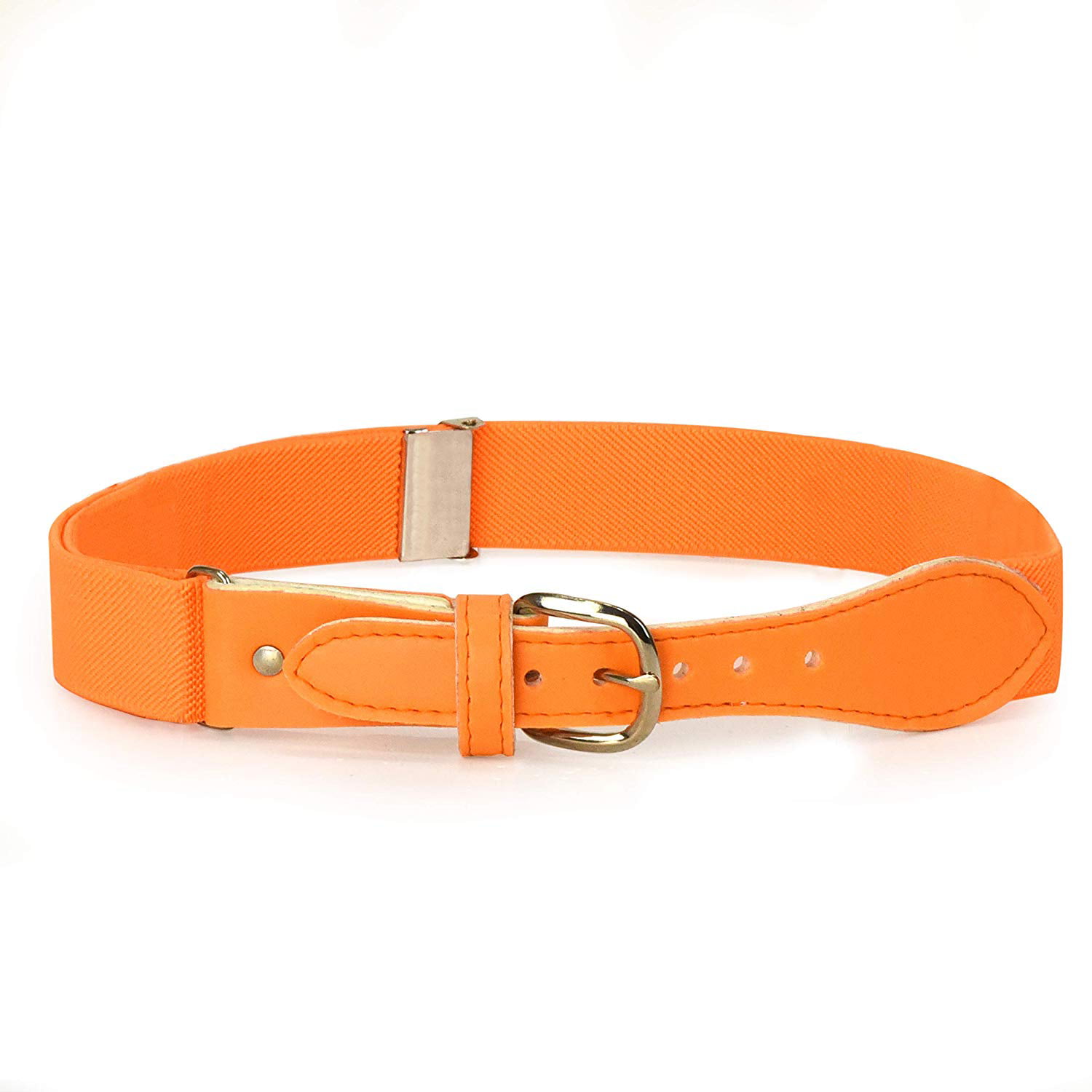 Orange 32-35 Solid Color Leather Adjustable Skinny Belt Medium 
