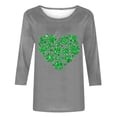 thumbnail image 3 of Women St. Patrick's Day Tops Shamrock Clover Print Short Sleeved T Shirt Green Shamrock Graphic Tees Blouses, 3 of 4