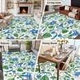 thumbnail image 4 of Rectangle Rug 6x9ft Area Rug,Farm Morning Glory Ombre Blue Area Rugs for Living Room Bedroom,Green Leaves Plant Floor Mat Non-Slip Non-Shedding Carpet Indoor Accent Rugs, 4 of 9