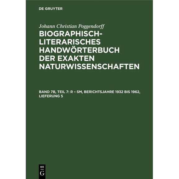 R - Sm, Berichtsjahre 1932 Bis 1962, Lieferung 5, (Hardcover)