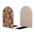 thumbnail image 2 of Lsque Daisies Flowers Printed Wood Bookends,Non-Skid Bookend for Shelves,Heavy Duty Support Bookends,Non-Slip Foam Pads for Office, Home, and Library,1 Pair, 2 of 8