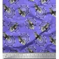 thumbnail image 1 of Soimoi Purple Rayon Fabric Circle & Face Animal Printed Craft Fabric by The Yard 56 Inch Wide, 1 of 1