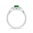 thumbnail image 2 of ANGARA Lab Grown Cushion Rectangular Emerald Ornate Engagement Ring for Women in 14K White Gold (Size-7x5mm) | May Birthstone, Anniversary, Jewelry Gift for Women | Lab-Grown Emerald Ring, 2 of 9