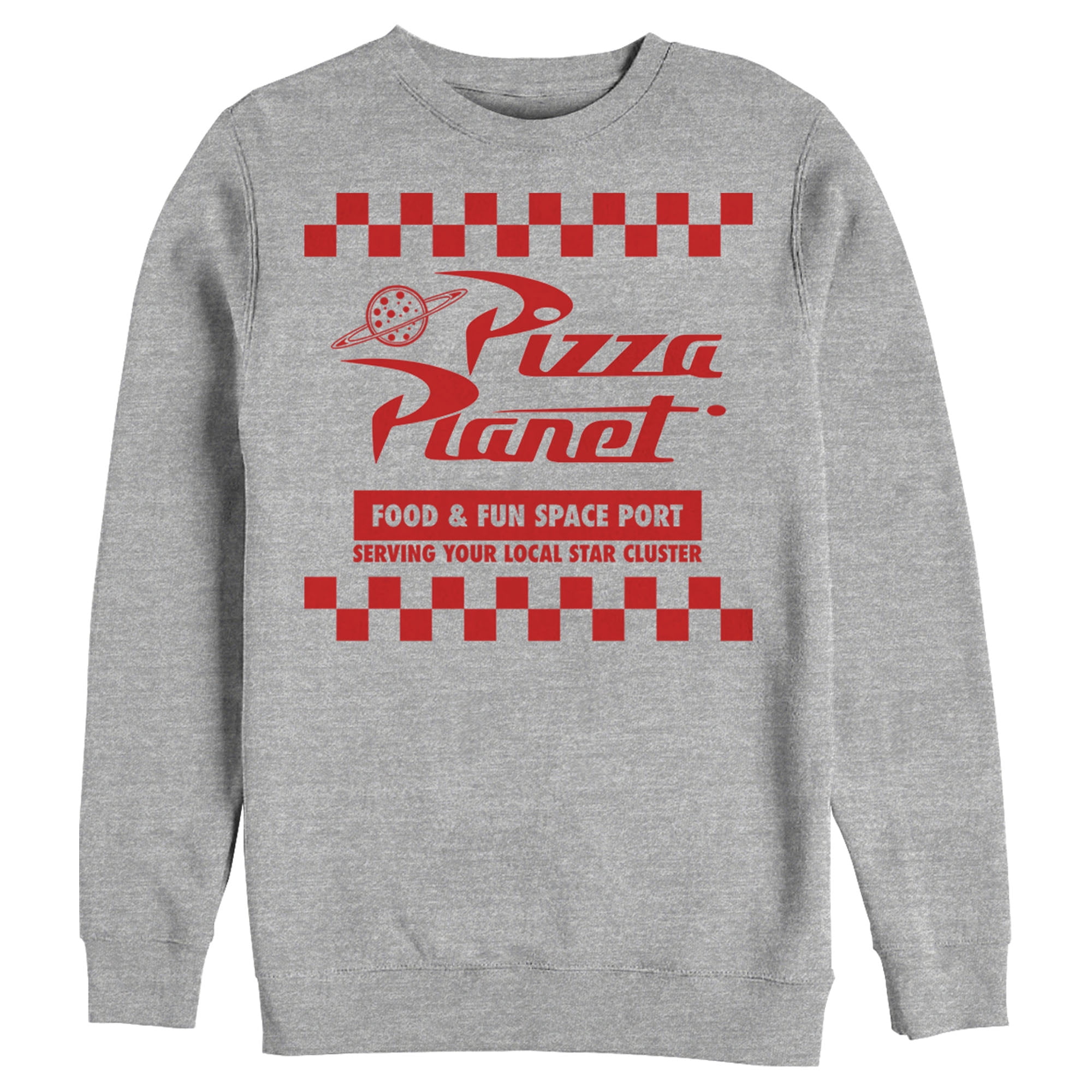Men s Toy Story Pizza Planet Uniform Sweatshirt Athletic Heather Medium
