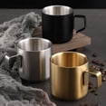 thumbnail image 3 of 150/280ml Water Cup with Handle Double Layer Stainless Steel Coffee Beer Cup Mug Drinkware Tools Daily Use, 3 of 7