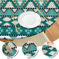 thumbnail image 4 of Boho Floral Print Round Tablecloth with Elastic Border, Perfect Fit for 52-56 Inch Tables, Ideal for Indoor Outdoor, 4 of 7