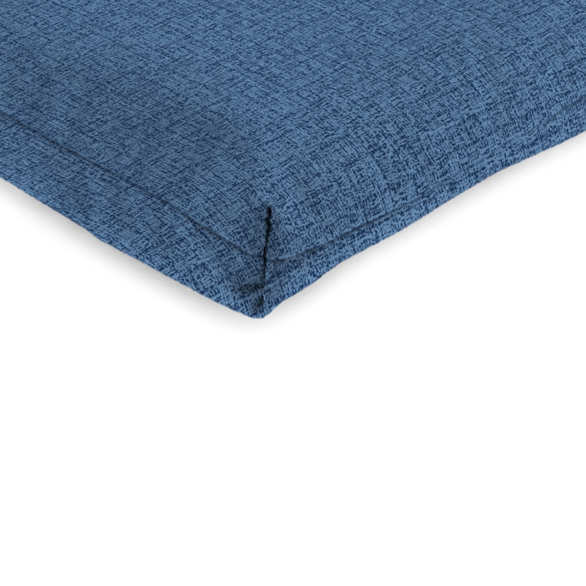 Jordan Manufacturing 44" x 21" McHusk Capri Blue Crosshatch Rectangular Outdoor Chair Cushion with Ties and Hanger Loop