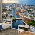 thumbnail image 2 of Peel and Stick Wallpaper Waterproof Tampa Florida Cityscape Aerial Wall Mural Decor Self Adhesive and Removable 100in x 144in, 2 of 8