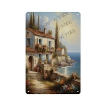 Rustic Seaside Farmhouse Sign – Coastal Wall Art for Living Room or Beach House, 8x12 Inch Aluminum Plaque