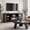 Black TV Stand + Inclined Legs Coffee Table, variant on 58" TV Stand and Inclined Leg Coffee Table Set, Farmhouse Living Room Furniture Set with Storage Shelves, Coffee Table with Thick Top,Black