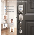 thumbnail image 3 of Veise Fingerprint Door Lock Set Keyless Entry Door Lock Front Handle Set Electronic Keypad Deadbolt With Lever Handle 2 Keys Auto-Locking One-Time Codes Easy To Install Satin Nickel, 3 of 4