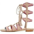 thumbnail image 2 of Schutz Willow Light Wood Nude Gladiator Sandals Color Stitched Tie Up Sandals (Light Wood Nude, 5), 2 of 2