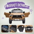 thumbnail image 3 of 24V Ride On Car for Kids, Lexus GX550 2 Seater Powered Ride on Toys with Remote Control, 4 Wheels Suspension, Bluetooth, Music, LED Lights, Kids Electric Car for Boys Girls Ages 3-8, Champagne, 3 of 8