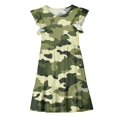 thumbnail image 5 of Amidoa Girls Summer Dresses Tiered A-Line Ruffled Dresses Kids Casual Floral Print Sundress Camouflage Size 12, 5 of 8