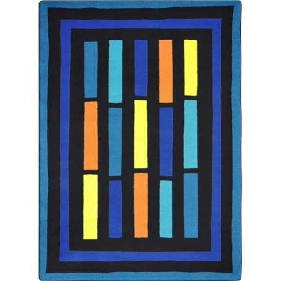 Kid Essentials Traffic Jam Rectangle Teen Area Rugs  01 Blue - 3 ft. 10 in. x 5 ft. 4 in.
