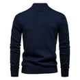 thumbnail image 4 of GigrtiJin Pull à Quart de Zip pour Hommes Manches Longues Col Montant Pull Rayé Mode Décontracté Confortable, 4 of 5