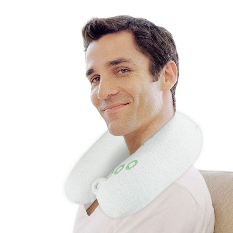 Grand Innovations Bamboo Memory Foam Travel Neck Pillow Washable Adult 5 Hx11 Lx6 W 1.2lb White