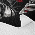 thumbnail image 5 of Erosebridal Spooky Couple Skeleton Twin Quilt Set, Halloween Red Rose Twin Coverlet Set for Boys Girls, Black Red Gray, 2-Piece 1 Bedspread and 1 Pillowcase, 5 of 7