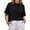 Black, variant on Crop Tops for Women Loose Sport Short Sleeve T-Shirt Summer Casual Round Neck Shirts Fashion Basic Blouses Top