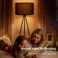 thumbnail image 5 of SUSUZI Tripod Floor Lamp Dimmable LED Floor Lamp with 7W Bulb, Adjustable Height, 3 Color Temperatures (Warm/Natural/Daylight), Black Linen Shade for Living Room, Bedroom, Office, 5 of 9