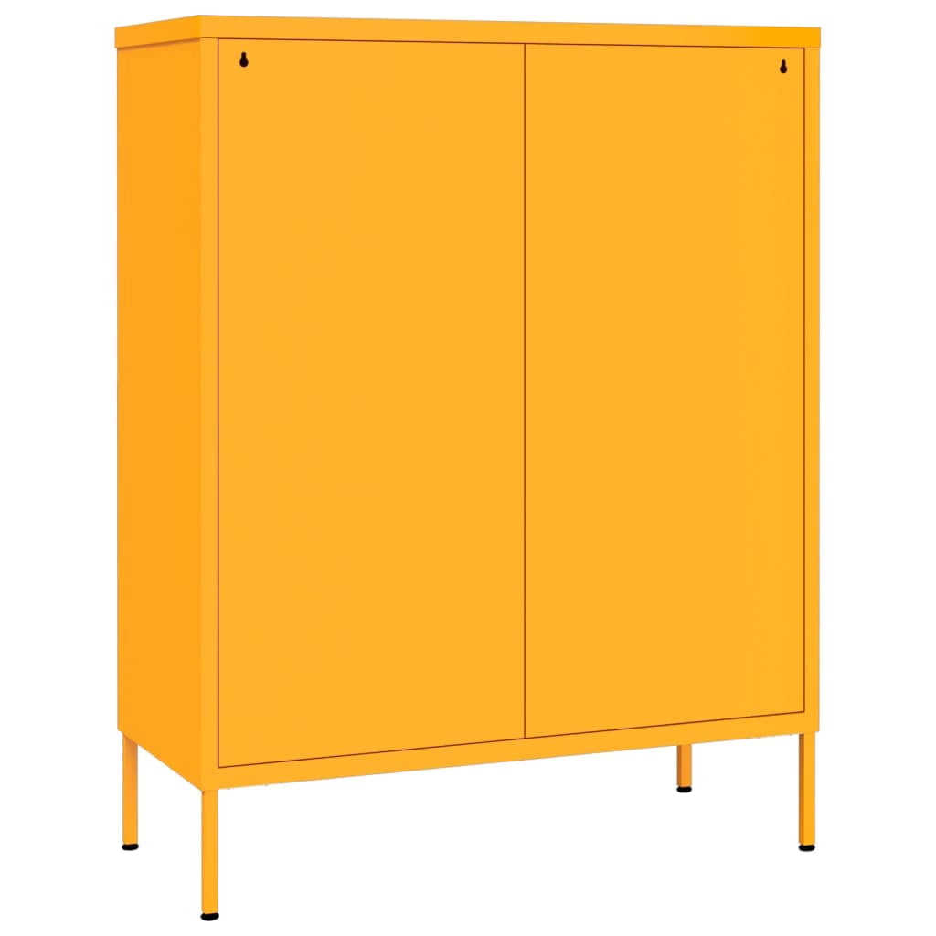 vidaXL Drawer Cabinet Mustard Yellow 31.5"x13.8"x40" Steel