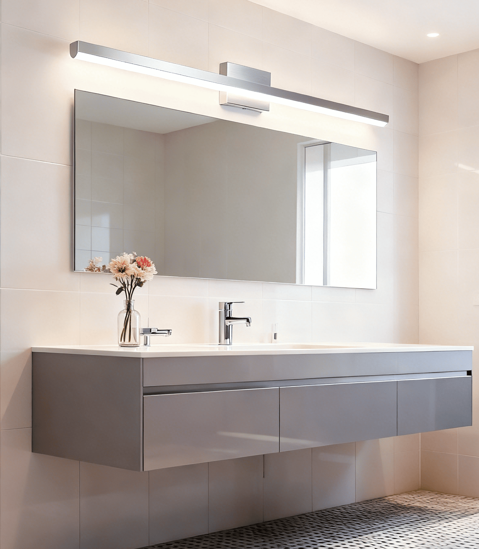 Goozegg 40 inch LED Bathroom Vanity Light, 3CCT Modern Vanity Lighting Fixtures, 30 Watt, Nickel