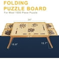 thumbnail image 2 of 1500 Piece Wooden Jigsaw Puzzle Board with 4 Drawers, Folding Puzzle Table with Protective Cover, Jigsaw Board with Legs, Multifunctional Game Table for Adults, 34W x 26.3D, Natural, 2 of 5