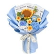 thumbnail image 3 of Flores tejidas, regalo para el Día de la Madre de hija e hijo, tejido decorativo terminado Azul, 3 of 9